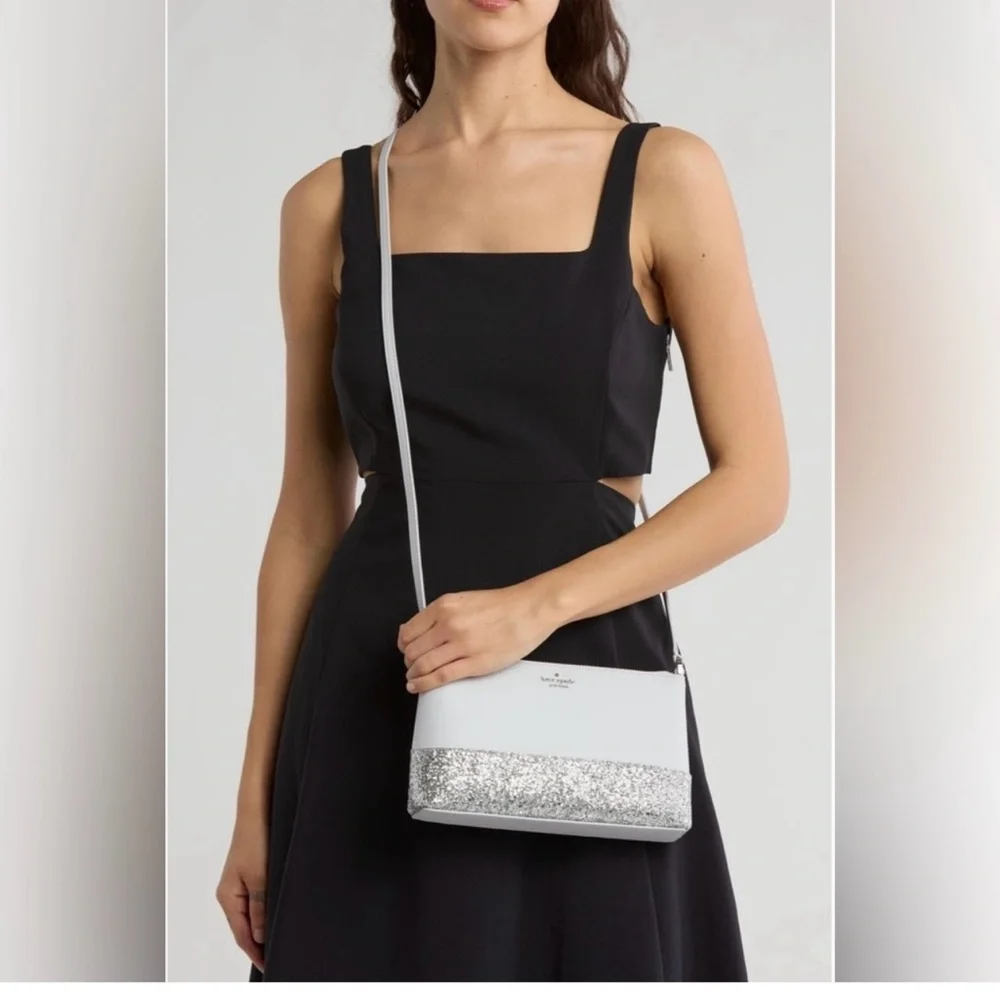 Kate Spade Glitter Flash Crossbody Gray NWT - Picture 2 of 7